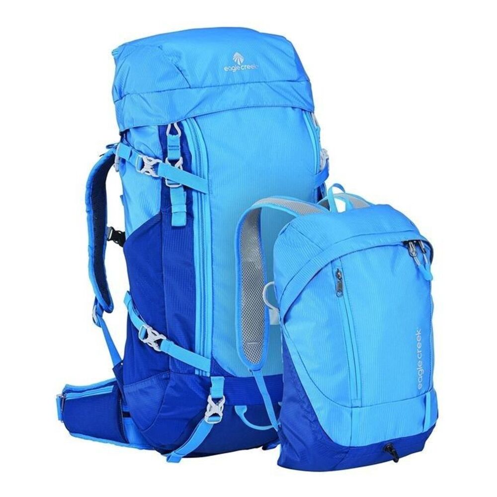BRAND NEW W/TAGS EAGLE CREEK DEVIATE TRAVEL PACK 85L BLUE + ZIP OFF BACKPACK FS